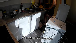 son helps stuck stepmom in kitchen and fuck