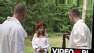 cute blonde in pigtails getting banged by black in front of dad