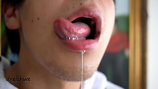 teens lesbian tongue suck sharing saliva