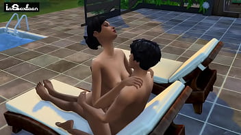 young stepmom and son sharing bed