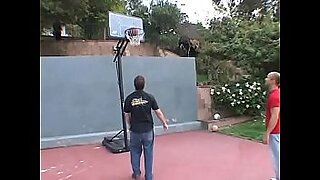 public sex threesome with anthea at a basketball court nice