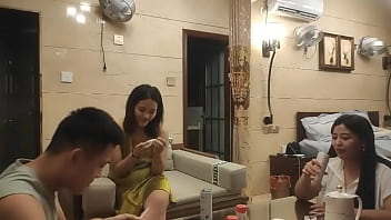 chinese father playing with his daughters pussy through her panties